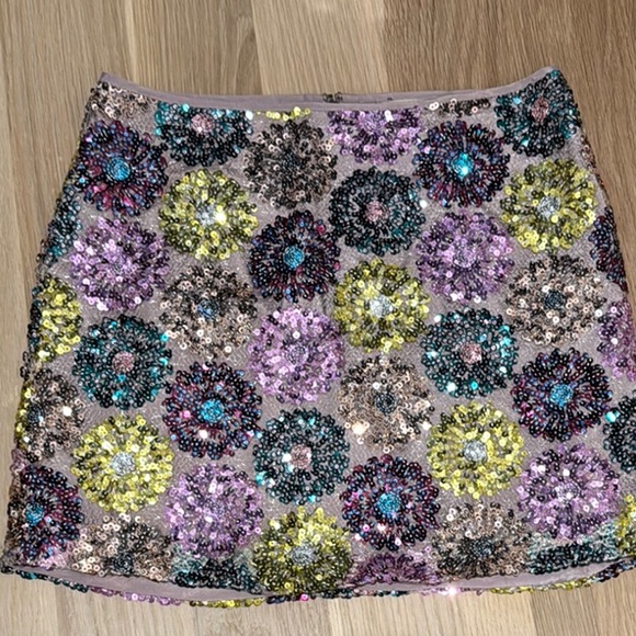 Multicolor Sequin Embellished Skirt - Picture 1 of 2
